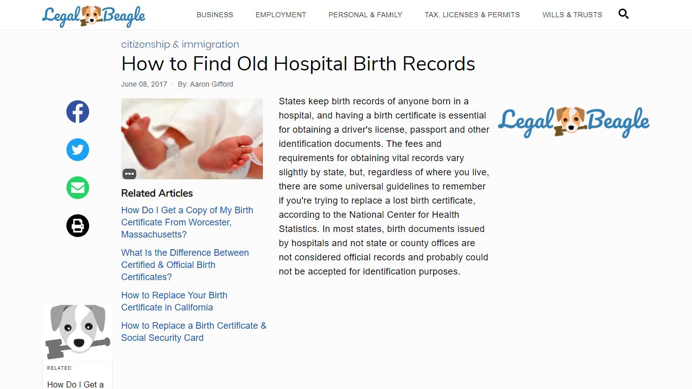 How to Find Old Hospital Birth Records | Legal Beagle